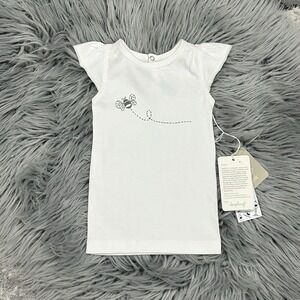 Sapling Girls Flutter Sleeve Bee Tee Size 0-3‎ Month NEW